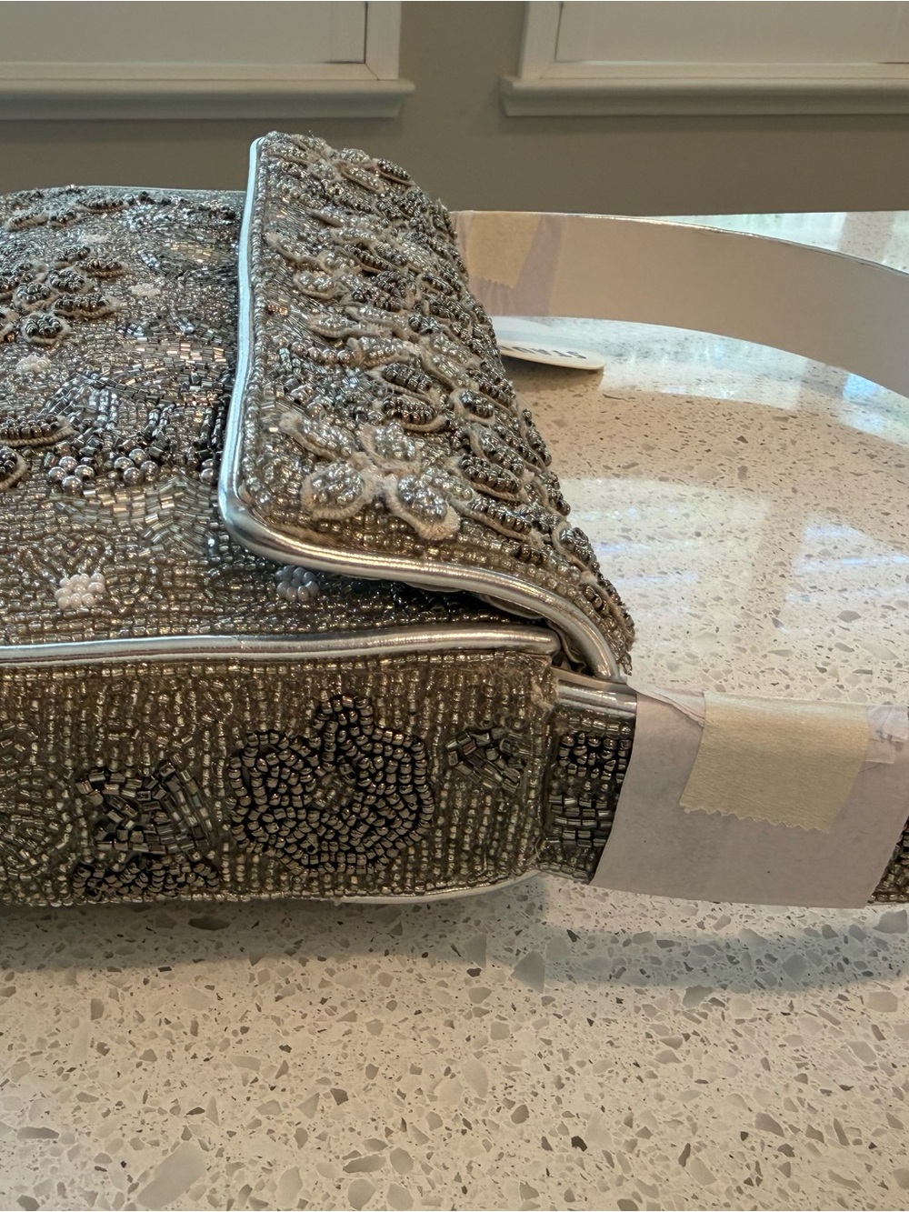 STAUD TOMMY BEADED SILVER GARDEN PARTY Shoulder Bag - Picture 10 of 15